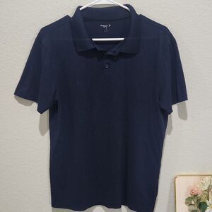Old Navy Mens Polo Shirt Medium Navy Blue Recycled Polyester Short Sleeve Casual